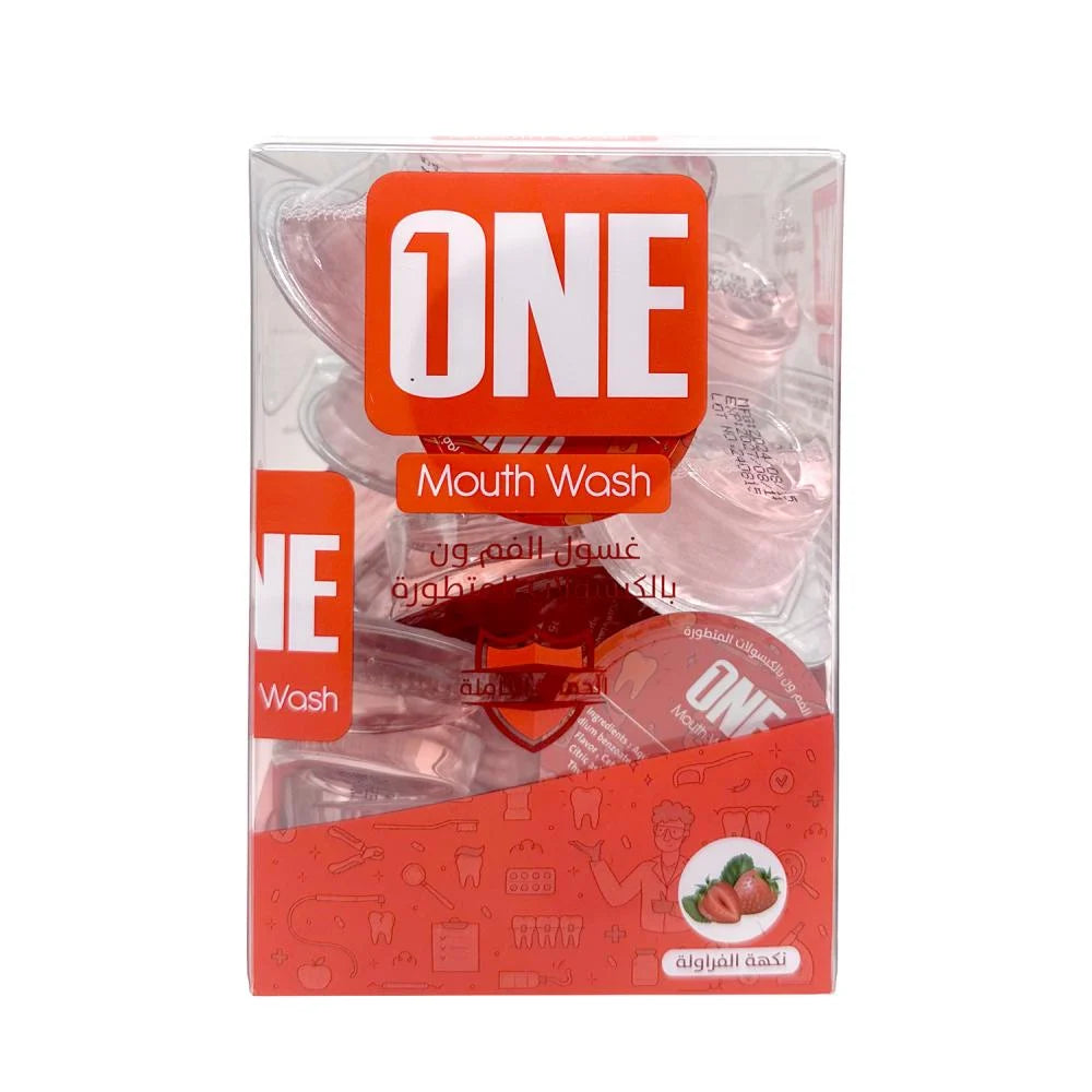 One Strawberry Mouthwash 20 Capsules * 15 ml