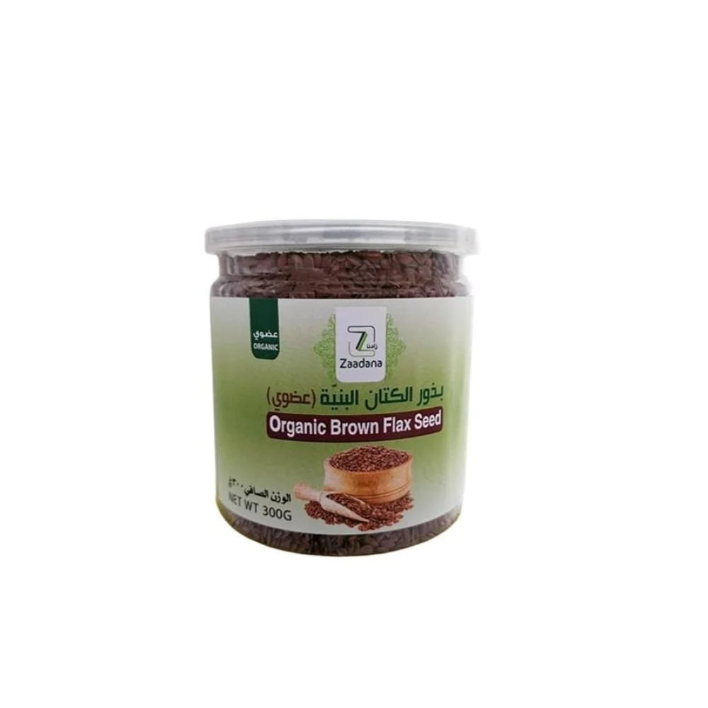 بذور وحبوب من زادنا — زادنا بذور الكتان البنى عضوى 300 جم (300 جم)