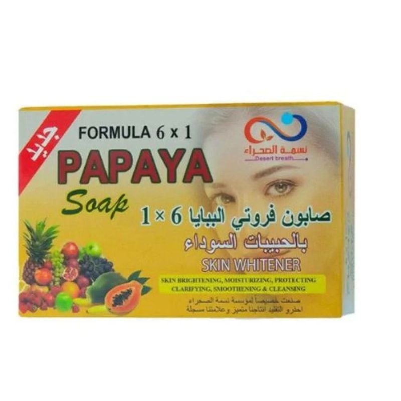 صابون بشرة من نسمة الصحراء — نسمه الصحراء صابون الببايا فروتي ٦*1 (135 جم)