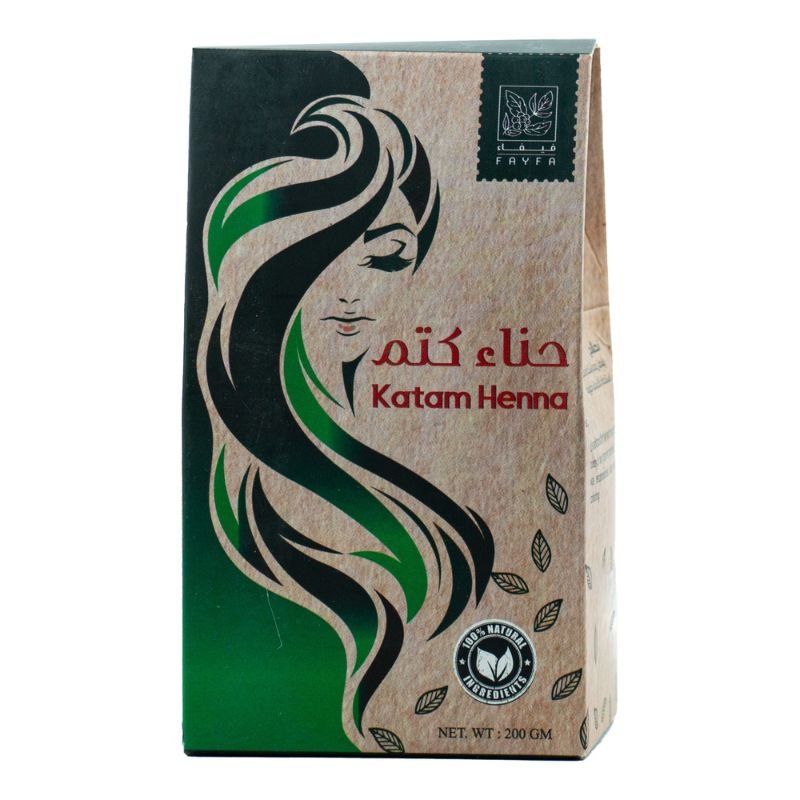 اعشاب مطحون من فيفاء — فيفاء حناء كتم سوداء 200جم (200 جم)