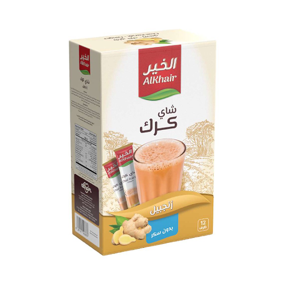 الخير شاى كرك بالزنجبيل بدون سكر 15جم*12كيس