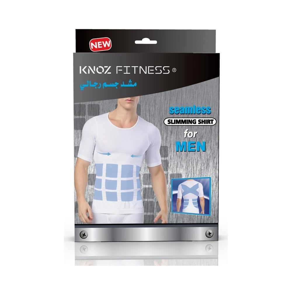 عبوة كنوز فيتنس مشد للجسم حراري نص كم أبيض 2XL-3XL