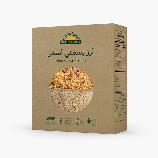 ارض الطبيعه ارز بسمتي اسمر 1 كجم - بذور وحبوب
