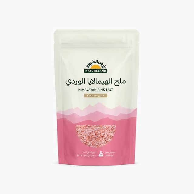 أرض الطبيعة ملح الهيمالايا الوردي خشن 1 كجم - ملح من ارض الطبيعه