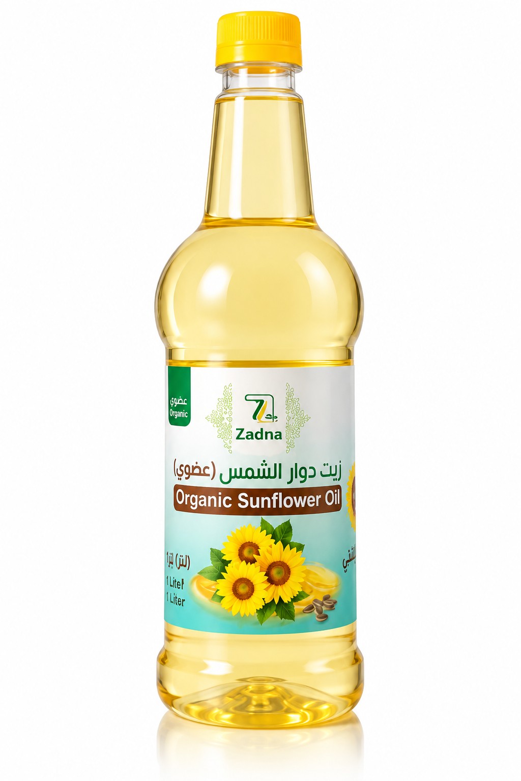 عبوة زادنا زيت دوار الشمس العضوي 1 لتر