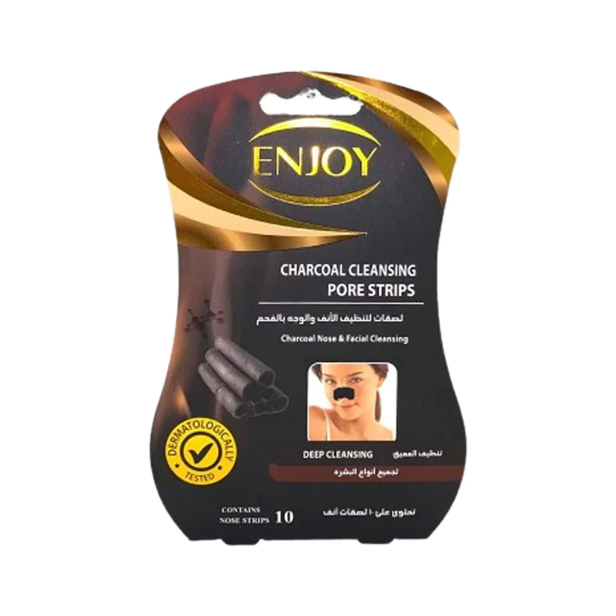 Enjoy Deep Cleansing Nose Strips with Charcoal, 10 Pieces