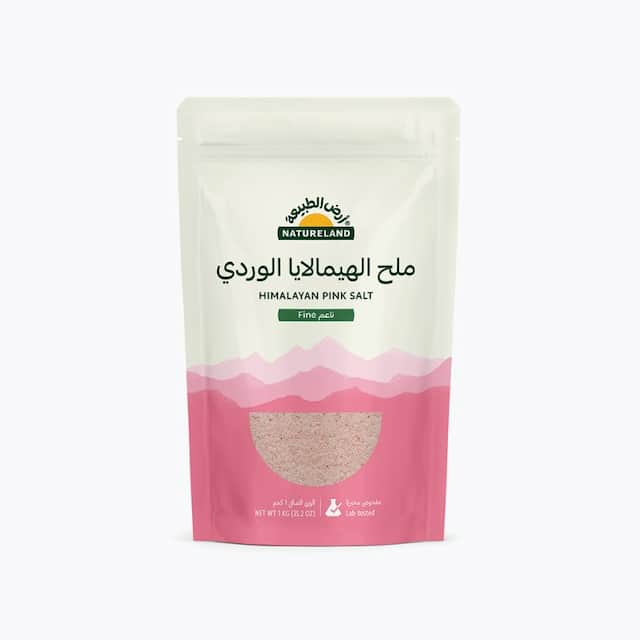 ارض الطبيعه ملح الهيمالايا الوردي ناعم 1 كجم - ملح طعام