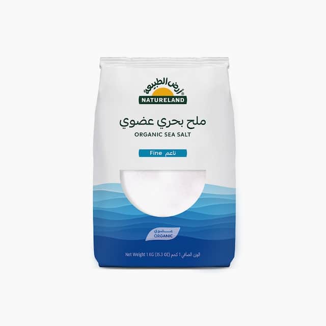 عبوة أرض الطبيعة ملح بحري ناعم عضوي 1 كجم
