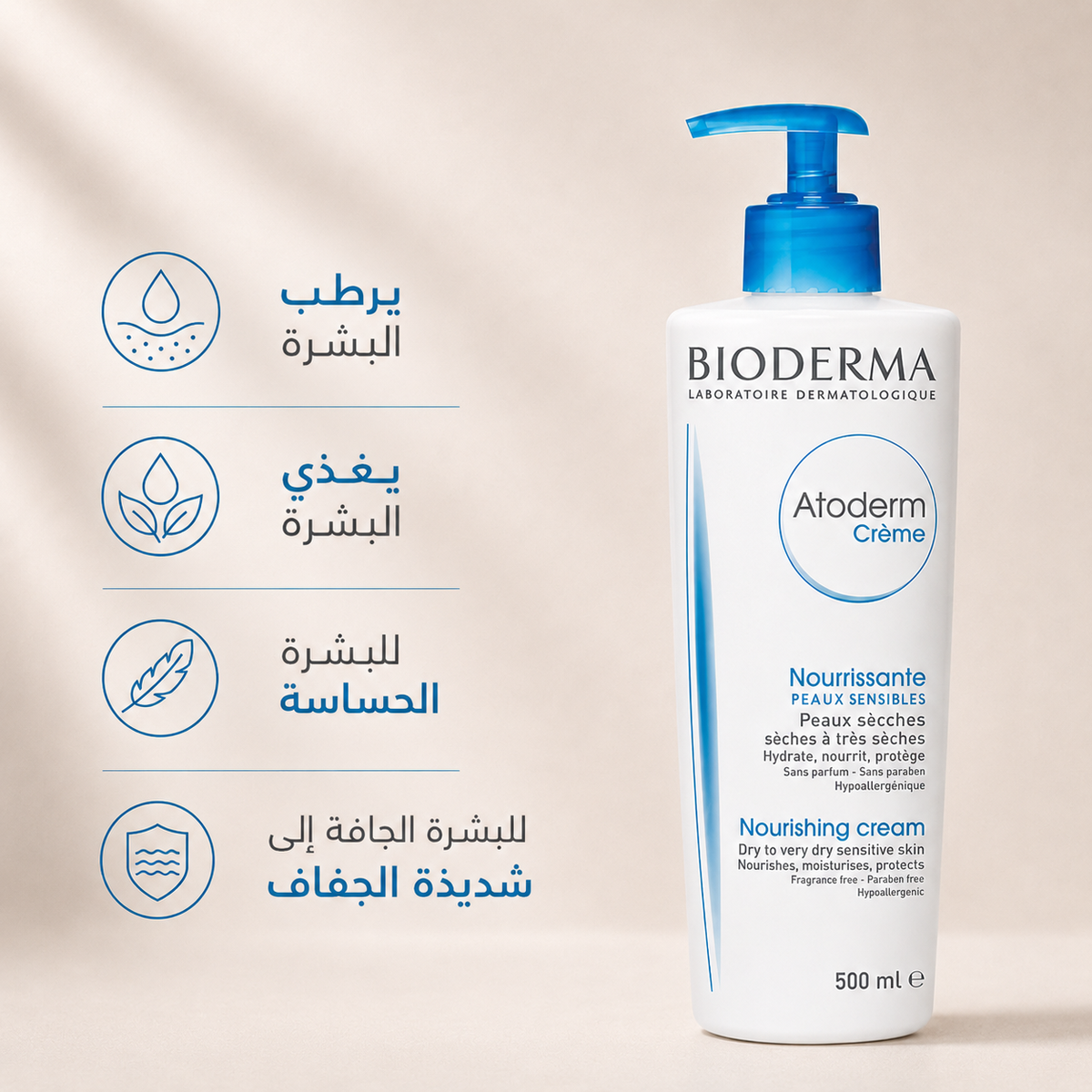 Bioderma Atoderm Nourishing and Moisturizing Cream 500ml