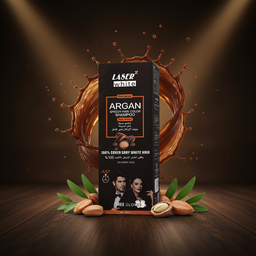 Laser White Dark Brown Splash
